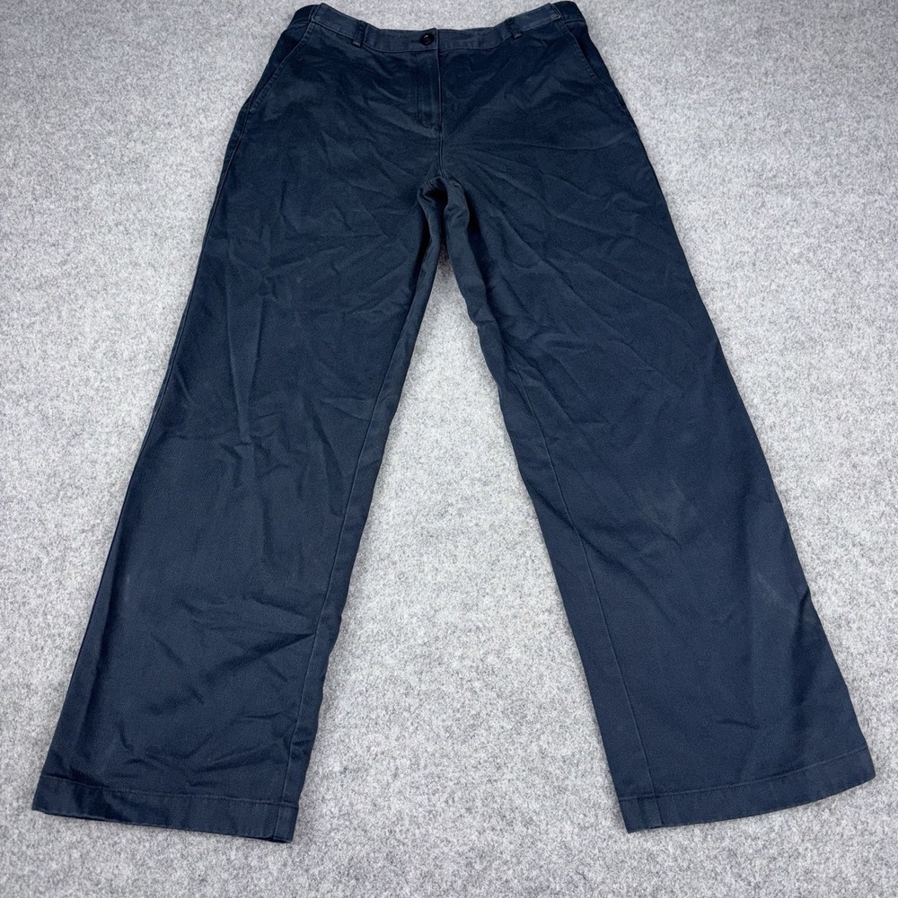 Ll Bean Classic Fit Pants Women's Size 10 Navy Blue Chino Business Casual Work